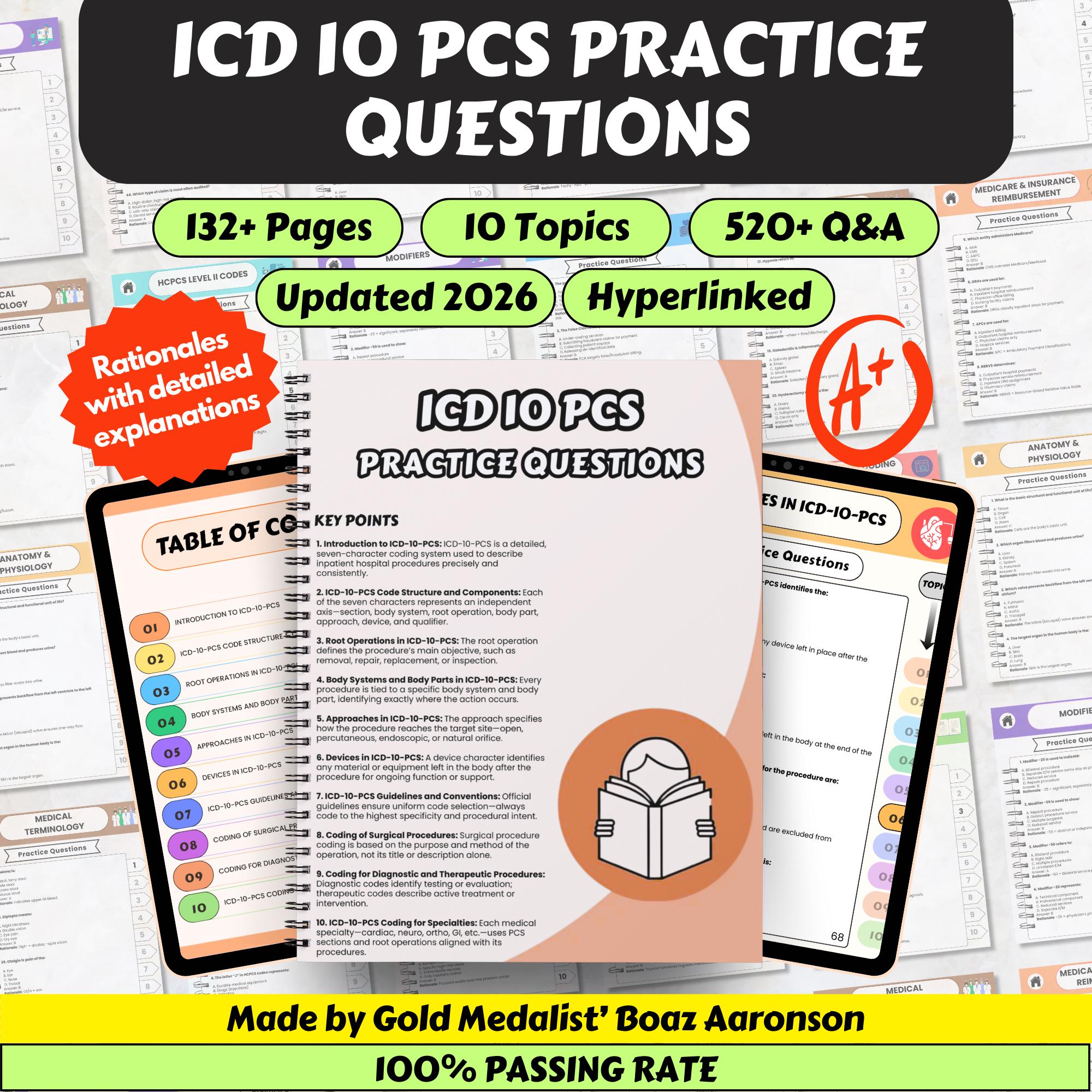 2026 ICD-10-PCS Practice Test: 520+ Exam Questions - 132+ Pages ...