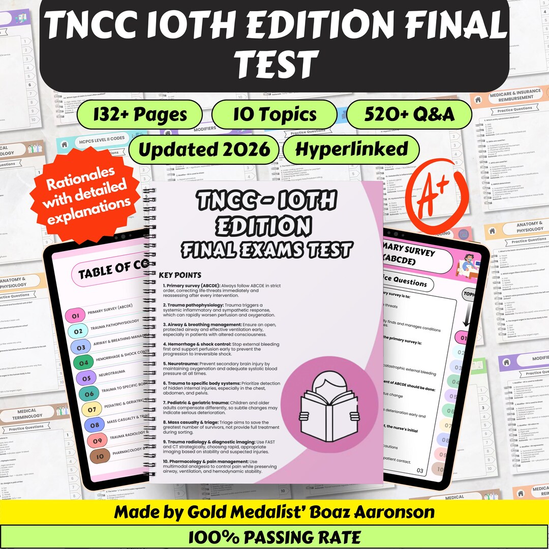 TNCC 10th Edition Final Exam Prep 2026: 520+ Questions & Answers ...