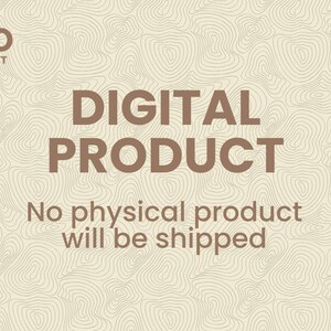 May include: A beige graphic with brown text that reads KOKO DIGITAL CRAFT, DIGITAL PRODUCT, and No physical product will be shipped. The background features a repeating pattern of thin, wavy brown lines resembling a topographic map design.