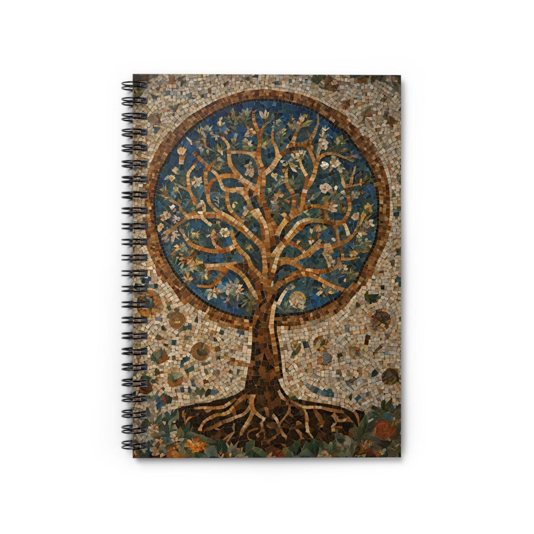 Tree of Life Notebook Mosaic Art Design Spiral Notepad Israel Art Gift ...