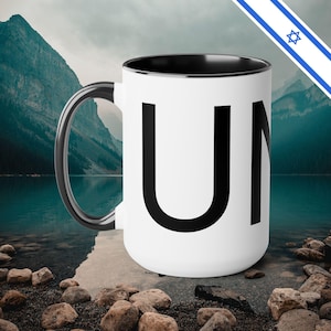 Two-Tone Coffee Mugs, 15oz  | Cunt Cheeky Funny Black Handle  |    by Holy Land Supply Co.