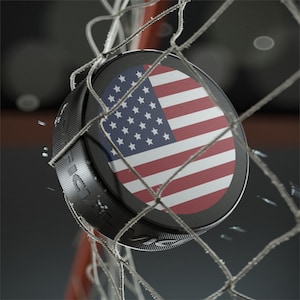 American Flag Puck USA Themed Hockey Puck Gift Hockey Puck Present Cool Hockey Pucks Gifting Hockey Lover Hockey Fan Gifts Hockey Pucks