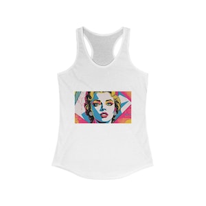 Pop Art Racerback Tank Top: Women&#39;s Cotton-Blend Sleeveless Shirt