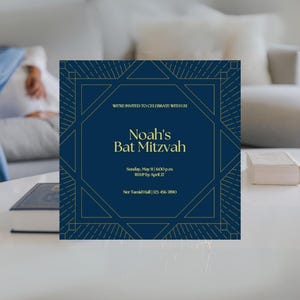 Bat Mitzvah Invitation - Editable Digital Template