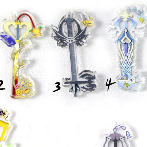 Kingdom Hearts Keyblade Acrylic Charms from the video game