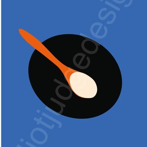 Abstract Food Illustration Print: Modern Kitchen Wall Art (Digital Download