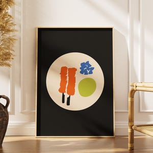 Abstract Food Illustration Print: Modern Kitchen Wall Art