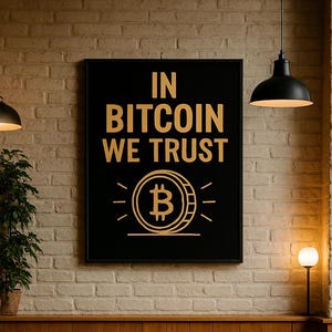 In Bitcoin We Trust 30x40cm Framed Poster - Wall Art - Quote - Funny