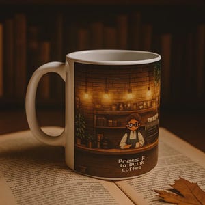 Cozy Gamer Coffee Mug: Retro Game Lover Gift