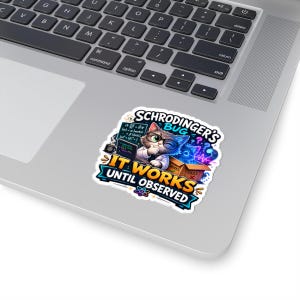 Schrodinger's Bug Sticker, Programmer Debugging Decal, Coding Humor Gift