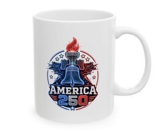 America 250 Mug | Neon Liberty Circuit Coffee Cup, Patriotic Tech Gift