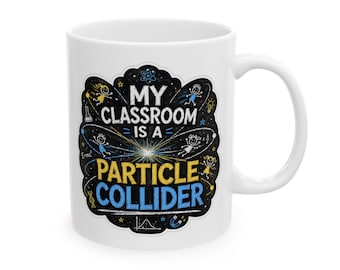 Particle Collider Science Design Mug | Physics Teacher Coffee Cup, STEM