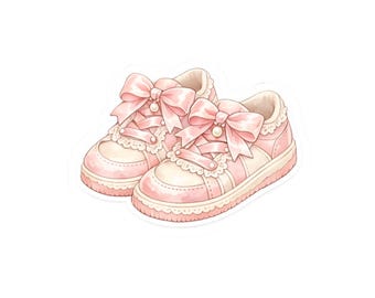 Laced Up Pretty Coquette Sneaker Bow Sticker | Kiss-Cut Sticker