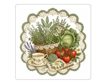 Garden Grandma Herb Humor Kiss-Cut Sticker, Cottagecore Gift for Gardener, Garden Gift