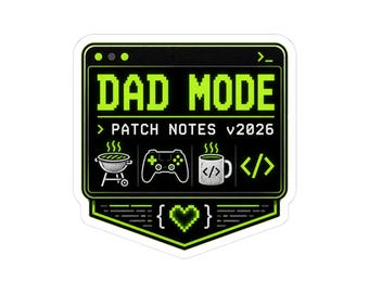 Coding Dad Dad Mode Grill Patch Stickers | Programmer Father Laptop Decal