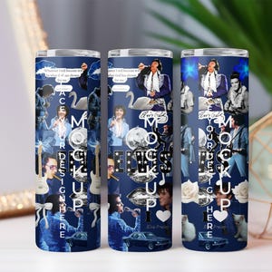 Elvis Presley Tumbler Wrap: Retro Rock and Roll PNG Design
