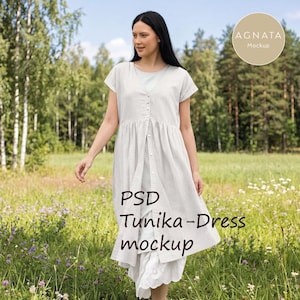 Tunika Mockup, Dress Mockup,  PSD mit Smart-Objekt, Model Mockup, Clothing Mockup, für Social Media & Web