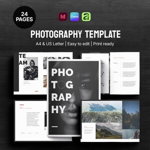 Photography Proposal Template for Clients | Canva, InDesign, Affinity | 24 Pages | A4 & US Letter