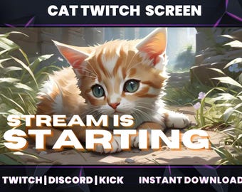 Paquete de superposiciones de gatos para Twitch: Pantallas y paneles animados