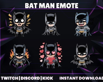 Paquete de gestos de Héroe Oscuro / Conjunto de Vigilante Chibi / 6 gestos de transmisión