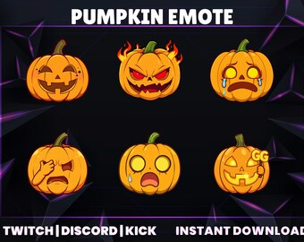 Emoticones de calabaza espeluznantes para Halloween: Twitch, Discord, Kick (Descarga digital)