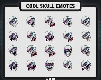 Gestos de calavera geniales para juegos, paquete de gestos de calavera para Twitch, Discord, patada PNG