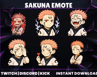 Emoticones del Rey Demonio de Anime / Íconos de transmisión del Guerrero Maldito (Descarga digital)