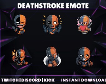 Pack de gestos de guerrero enmascarado / Estilo ninja asesino / 6 gestos chibi / Stickers de streaming