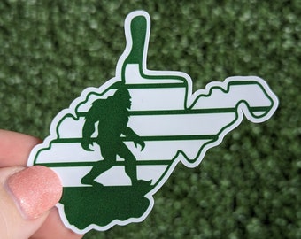 STICKER: Bigfoot West Virginia Sticker, Big foot bumper sticker, Bigfoot Stickers, West Virginia Gift Ideas, Marshall University, MU