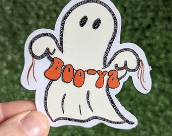 STICKER: Cute Ghost Stickers, Halloween Stickers, Booya Ghost Sticker, Boo-ya Ghost Decal