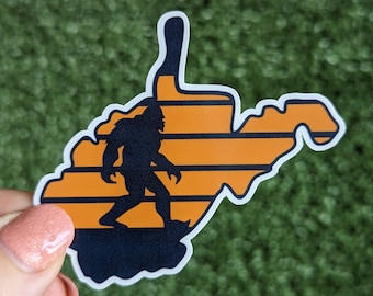 STICKER: Bigfoot West Virginia Sticker, Big foot bumper sticker, Bigfoot Stickers, West Virginia Gift Ideas, WVU