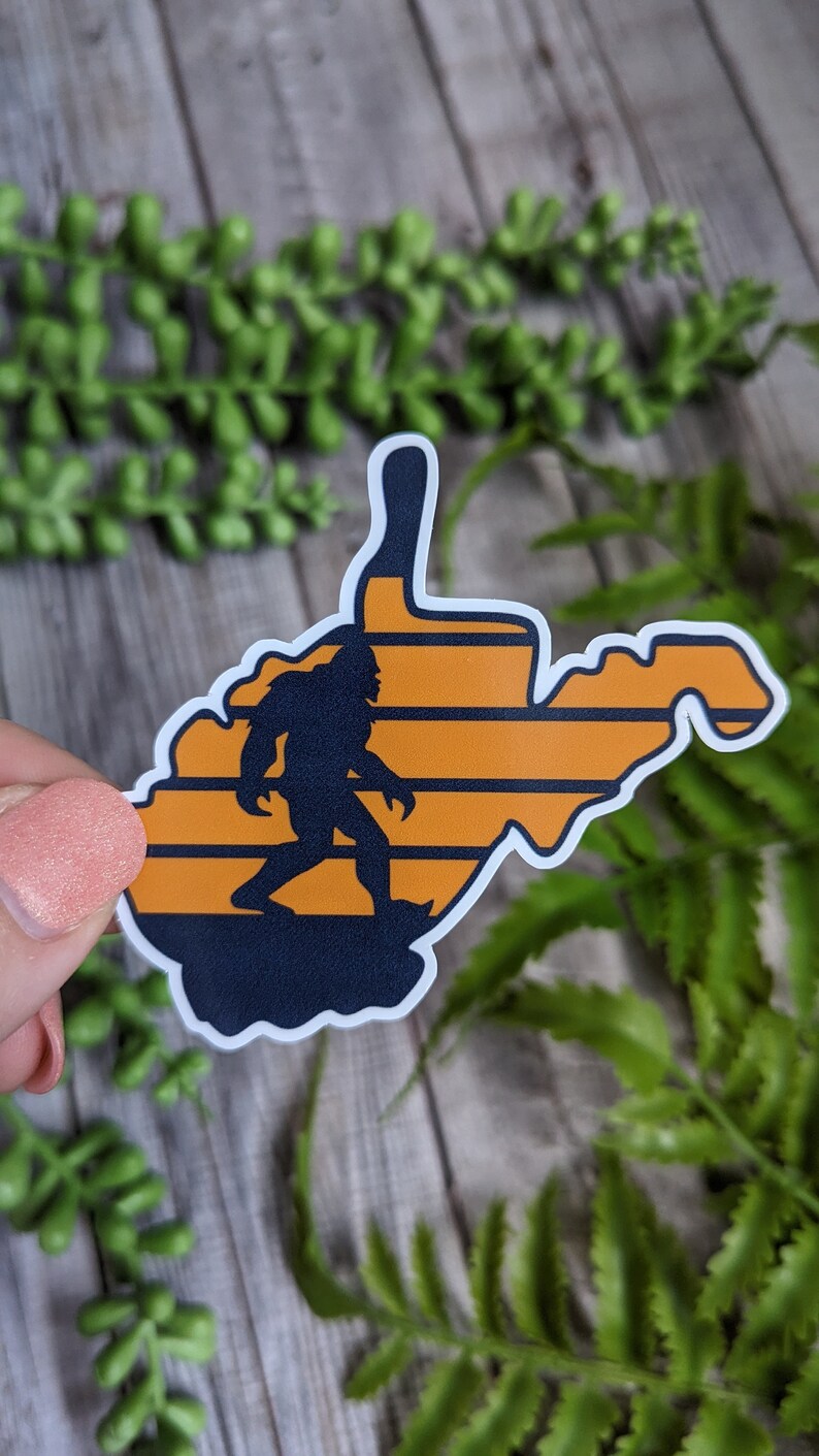 STICKER: Bigfoot West Virginia Sticker, Big foot bumper sticker, Bigfoot Stickers, West Virginia Gift Ideas, WVU image 3