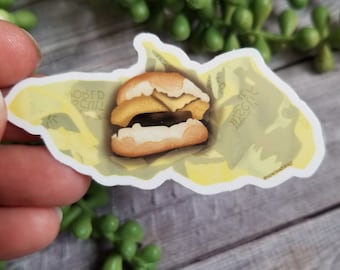 Sticker: Biscuit West Virginia Sticker, West Virginia Food Art Decal, Tudors Biscuit World Art, West Virginia Eyes Biscuit World Thighs