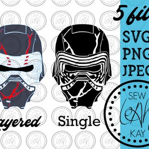 Kylo Ren Cracked Helmet SVG, Star Wars files for Cricut, Rise of Skywalker, Kylo Ren SVG