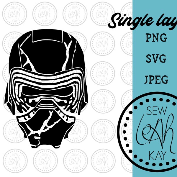 Kylo Ren SVG, Rise of Skywalker Kylo Ren Cracked Helmet SVG, Star Wars files for Cricut