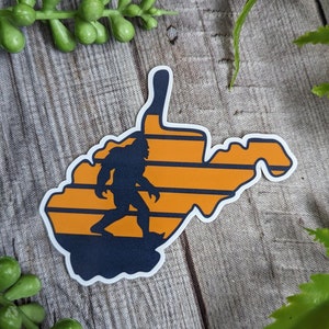STICKER: Bigfoot West Virginia Sticker, Big foot bumper sticker, Bigfoot Stickers, West Virginia Gift Ideas, WVU image 2