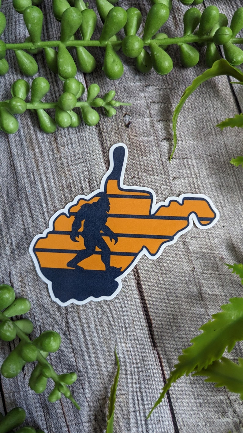 STICKER: Bigfoot West Virginia Sticker, Big foot bumper sticker, Bigfoot Stickers, West Virginia Gift Ideas, WVU image 2