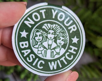 BOOKMARK: Not Your Basic Witch Magnetic Bookmark, Funny Bookmark, Bookish Bookmark