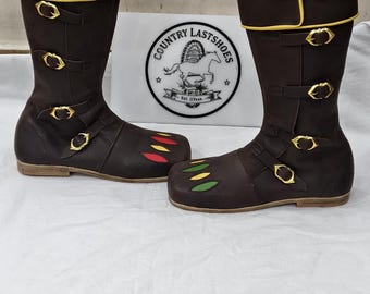 Renaissance Leder Landsknecht Schuhe - Handgemachte Historische Kostüm Schuhe