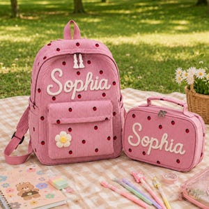 Personalized Backpack and Insulated Lunch Bag Set, Custom Children Preschool Bag, Back to School Gift for Boys Girls, Student Gift with Name