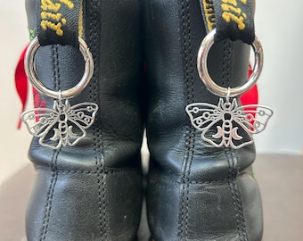 Silver moth boot charms