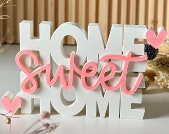 Letrero decorativo "Hogar, dulce hogar" impreso en 3D
