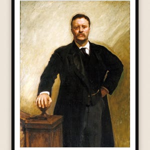 Theodore Roosevelt Portrait Print | Historical Leader Wall Art | Vintage Poster | Political History Decor