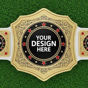 Custom Gold Championship Belt: Personalized Tournament Award