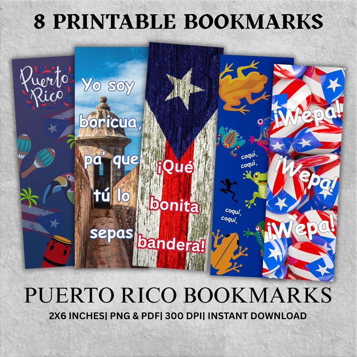 Puerto Rico Bookmarks Set of 8 | Travel Souvenir | Hispanic Heritage ...