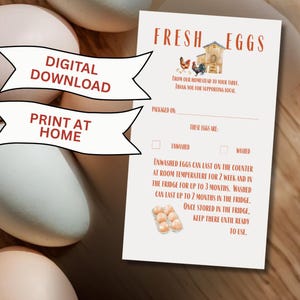 Backyard Chicken Egg Care Cards – Egg Handling Instructions for Customers
