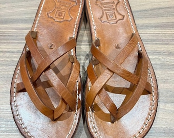 Handmade Moroccan Leather Sandals – Women’s Genuine Leather Shoes – Comfortable Summer Sandals – Boho Minimalist Style