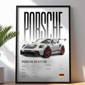 Porsche 911 GT3 RS Print | Car Print | Hyper Car Poster | Super Car Print | Art Print | Car Poster | Home Decor | Wall Decor