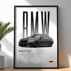 BMW M5 F90 Poster | Car Print | Hyper Car Poster | Super Car Print | Art Print | Car Poster | Home Decor | Wall Decor