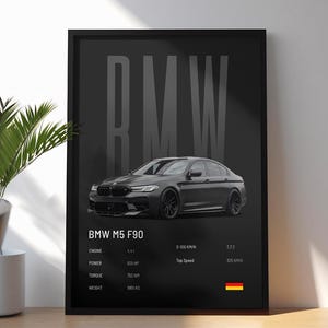 BMW M5 F90 Poster | Car Print | Hyper Car Poster | Super Car Print | Art Print | Car Poster | Home Decor | Wall Decor
